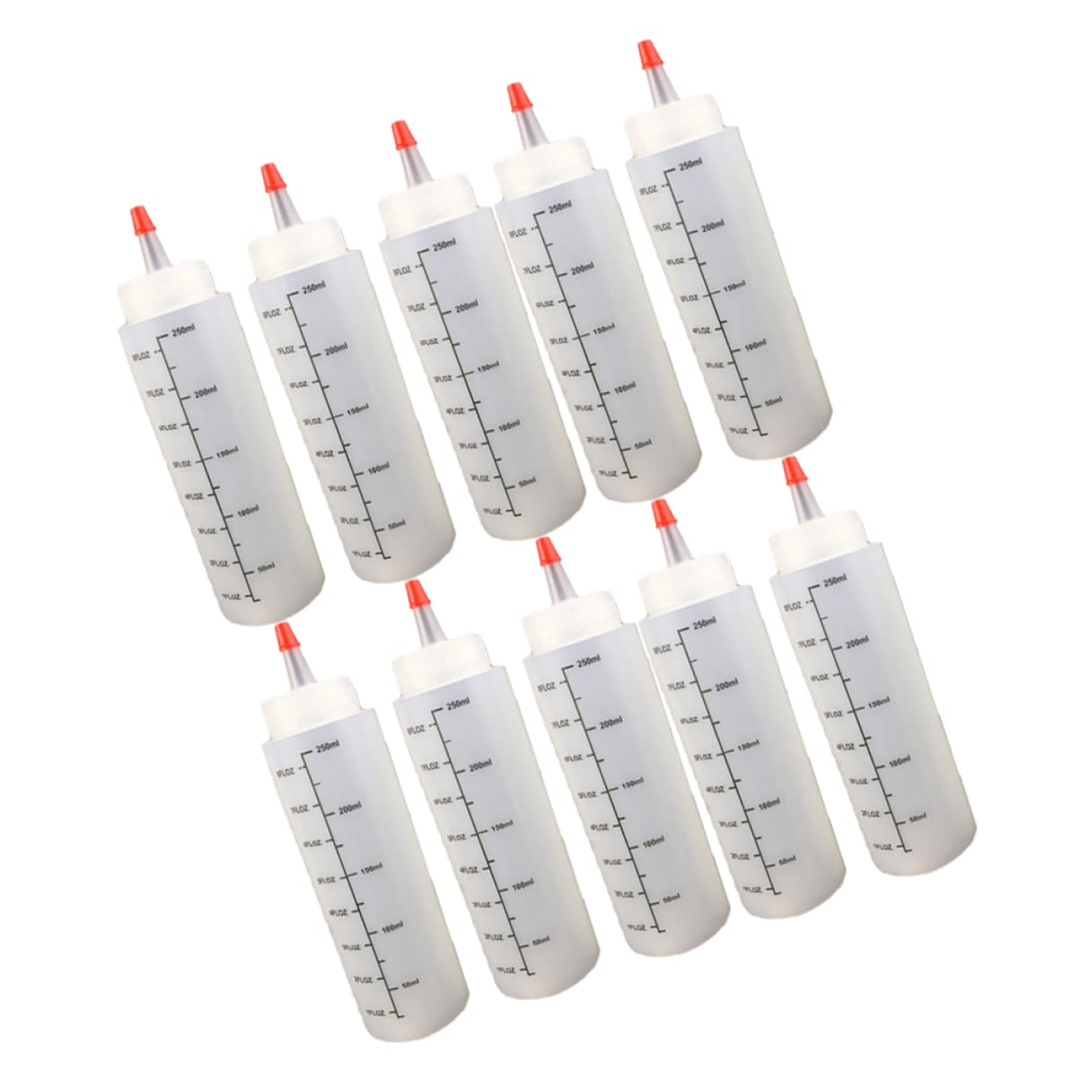 Ipetboom 10Pcs Squeeze Condiment Bottles Durable Plastic Sauce Dispensers with Cap for Ketchup Mustard Dressings Leakproof and Easy to Clean for Home and Travel Use