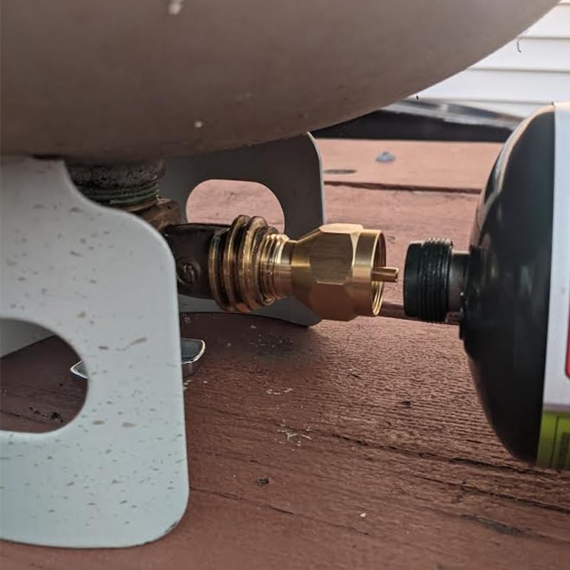 Adattatore Universale Per Ricarica Bombole Propano 0,5kg | Valvola Di Regolazione In Ottone Massiccio - Accessorio Per Piccoli Cilindri - 2