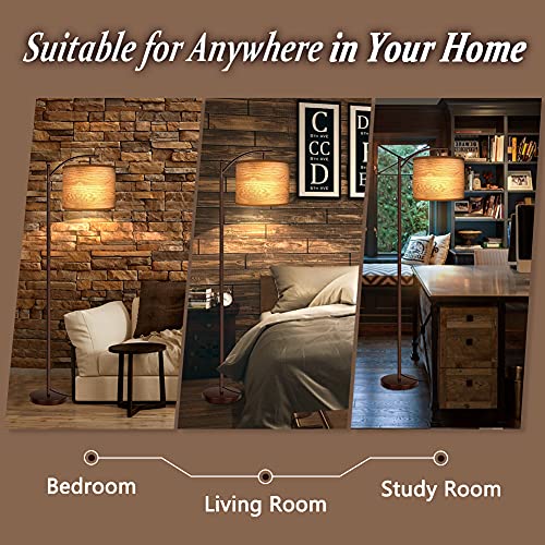 image for Rottogoon Floor Lamp for Living Room, LED Standing Lamp with 2 Lamp Sh