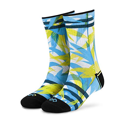 Image of DYNAMOCKS Men & Women Crew Length Socks (Spring+Fresco)(Combo Pack of 2 pairs; Multicolour; Anti-Odour; Breathable; Durable) (Small-Fits Shoe Size India /UK 4-7)(Large-Fits Shoe Size India /UK 8-10)