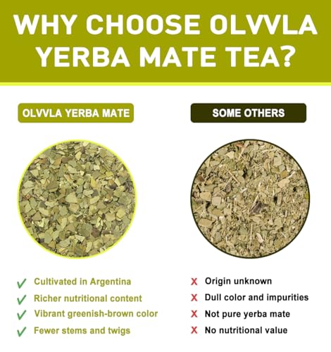 Image of Olvvla - Premium Yerba Mate Tea - 60 Count - 100% Natural Argentine Yerba Mate Tea Bag - Unsmoked Pure Yerba mate - Medium-Caffeine Energy Tea