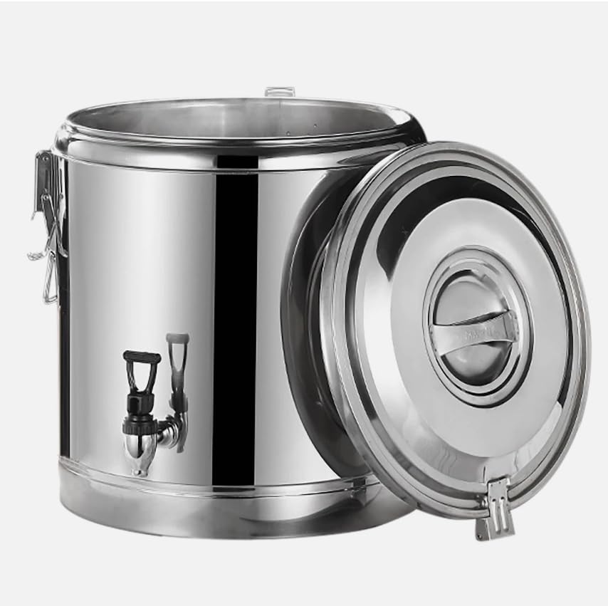 Recipiente térmico de transporte grande aislado para sopa de 40 l, recipiente de transporte de alimentos con grifo de acero inoxidable con tapa para alimentos y bebidas