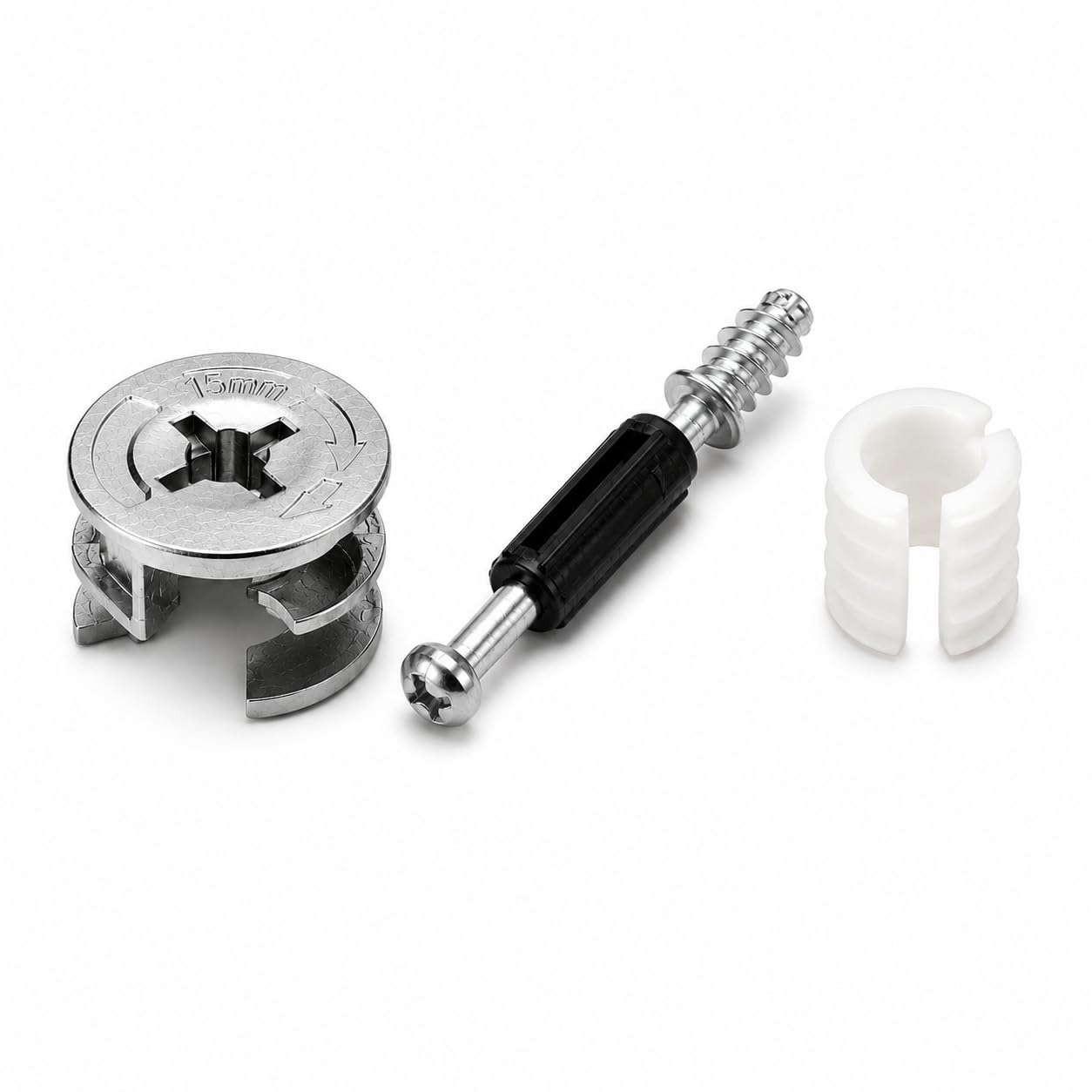 Greys Minifix Cam Lock Bush and Rotor Screw Connector Set | Pack of 50 x 1 | Furniture Cam Fitting with Cam Bolt | Zinc Alloy Connector for Wardrobe, Cabinet, Modular Furniture (50 set x 1)-picture-28