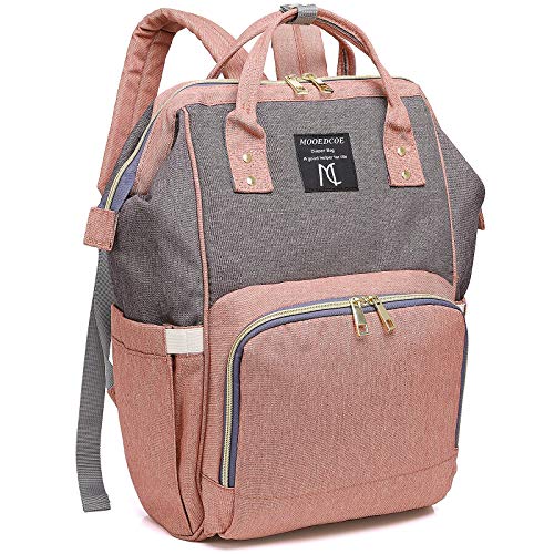 Diaper Bag Backpack, Mooedcoe 7 Gallon Spacious 15 Pockets for Easy Organizing Waterproof Travel Backpack, Maternity Nappy Baby Bag Neutral for Mom & Dad