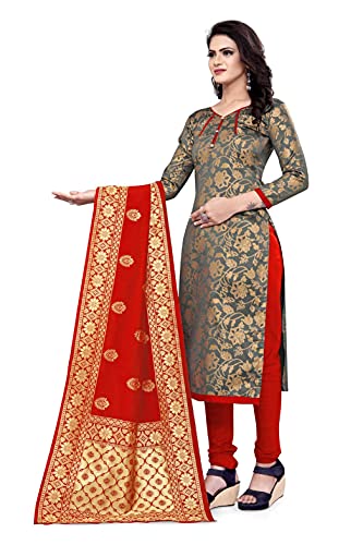 Image of AKHILAM Women's Jacquard Cotton Silk Unstitched Straight Salwar Suit Dress Material (13BNRS61 Parent)