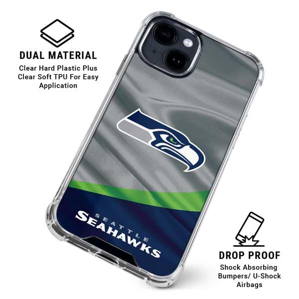 Skinit Clear Phone Case Compatible with iPhone 14 - Officially Licensed NFL Seattle Seahawks Design