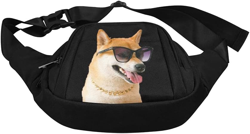 Personalized Fanny Bag for Women Men with Photo Name, Customized Picture Fashion Waist Bag Water Resistant Hip Bum Bag with Adjustable Belt for Travel Hiking Cycling Running (black)