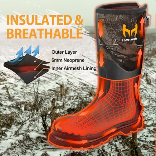 Image of Hunthor Steel Toe Rubber Work Boots, Puncture-Proof with Steel Shank