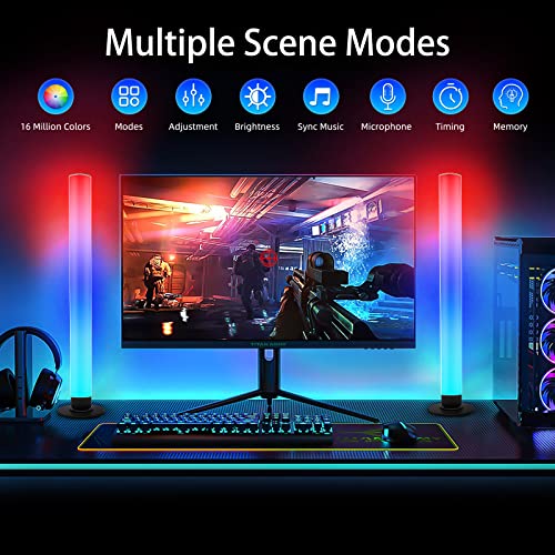 ELOUYCKE Smart LED Light Bars, Gaming Lights RGB Flow Light Bars 16 Million Colors Multiple Lighting Effects TV Backlights, Remote Control and App Control, Music Sync for PC, Room Decorative, Ambient Lighting - Image 3