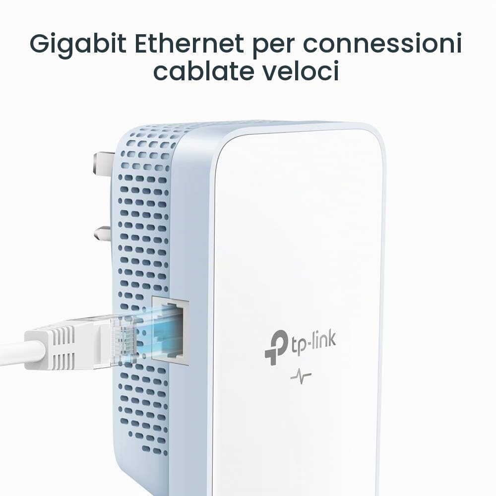 TP-Link Kit Wi-Fi AC Powerline Gigabit AV1000, velocità Wi-Fi fino a 1200 Mbps, OneMesh, banda larga/extender Wi-Fi, booster/hotspot Wi-Fi, nessuna configurazione richiesta, presa UK (TL-WPA7517 KIT