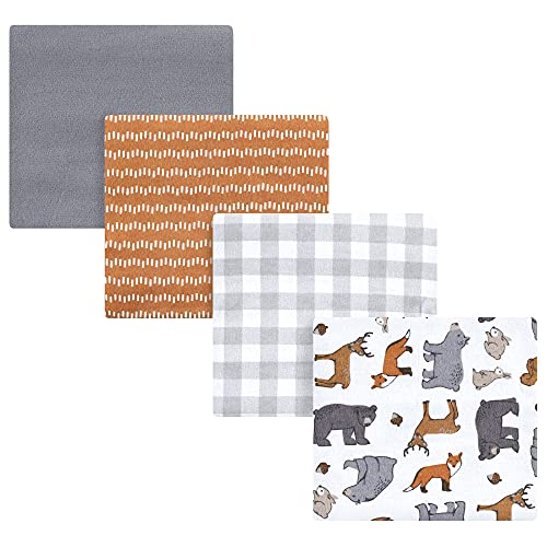 Image of Hudson Baby Unisex Baby Cotton Flannel Receiving Blankets, Rustic Woodland, One Size