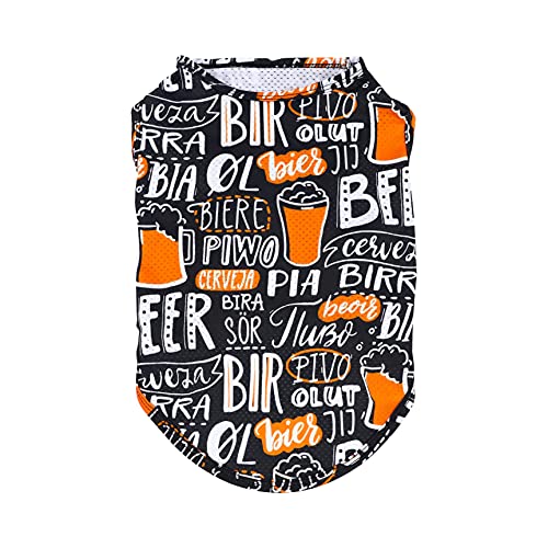 Fitwarm Brethale Mesh Dog Shirts Tropical Pineapple Hawaiian Funny Beer Doggie T-Shirts Puppy Tee Top Aloha Vest Pet Clothes XS