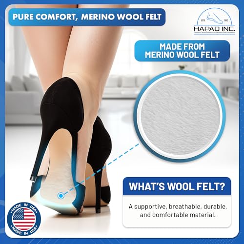 Image of HAPAD Longitudinal Metatarsal Arch Support Inserts for Women & Men, X-Wide Small (Pack of 3) - Adhesive Arch Support Pads, Metatarsal Pads, Shoe Insoles - Foot Arch Supports for Flat Feet, High Arch