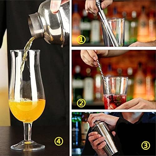 AYAOQIANG Cocktail Mixing Set,Cocktail Shaker Set for Bartender,750ml Stainless Steel Bar Tool Kit with Bamboo Display Stand,Kitchen and Bar Cocktail Making Set