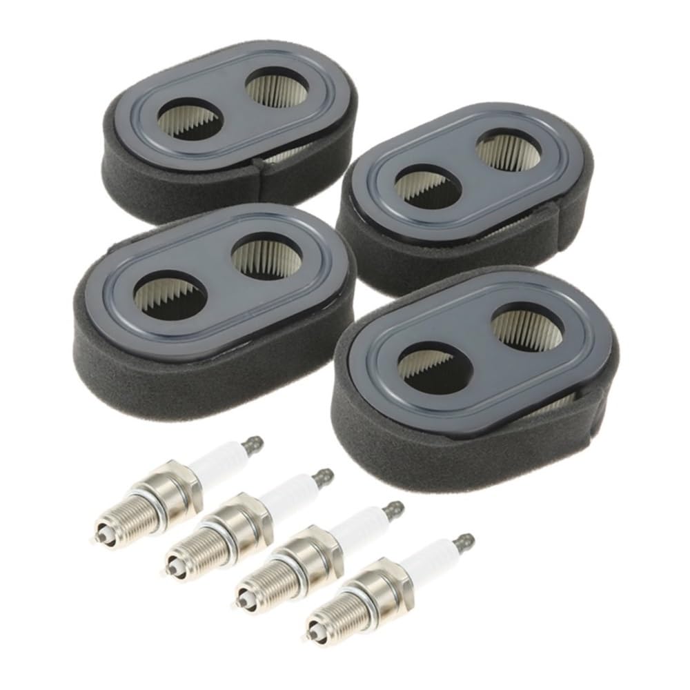 4 Piezas 593260 Filtro de cortacésped Bujía prefiltro 491055S Apto for 550ex 675exi 725exi 09P000 09P702 Reemplazar 21525900 21537800 21544000 21534100 Piezas de cortacésped