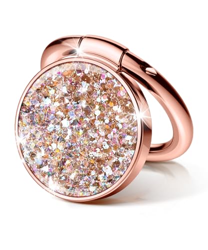GVIEWIN Suporte de anel de celular com glitter, suporte de metal para suporte magnético de carro com