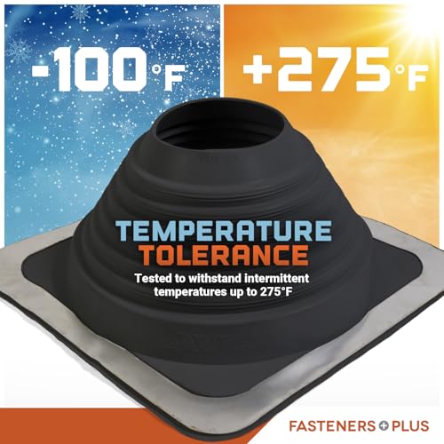 Image of Fasteners Plus #6 Square EPDM Metal Roof Pipe Flashing Boot