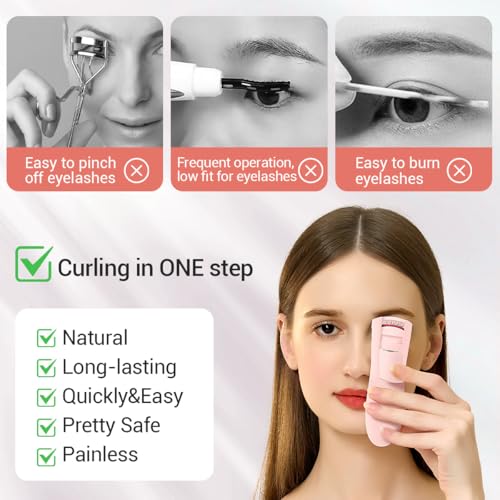 TOUCHBeauty Heated Eyelash Curler with LED Display,Rechargeable Electric Eyelash Curler,3 Temperature Modes, Color Changing Silicone Pad, 10s Quick Heat and Long-Lasting AG-2316APK - Image 6