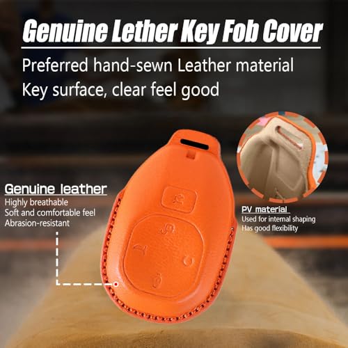 Coque de clé pour GAC GS4 en cuir de chèvre de qualité premium - 3