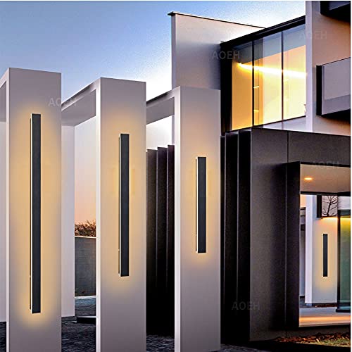 AOEH Outdoor Wall Lights LED Black Long Wall Sconce Ip65 Waterproof Outside Lights Rectangular Wall Lighting 3000k 7W Aluminum Exterior/Indoor Wall Light for Garden Villa Porch Terraces Garage,20cm*1 - Image 4