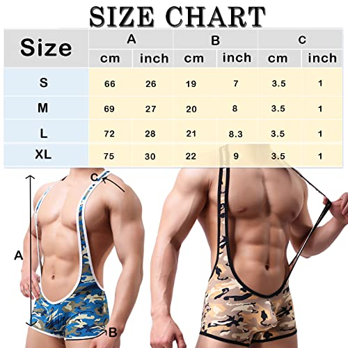 Yoobng Men's Wrestling Singlets Athletic Supporters Sport Bodysuit Slim Fit Active Wrestling Leotard Underwear Camo Wrestling Boxer Singlet Lingerie #TOP6