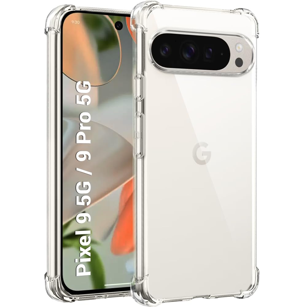 TheGiftKart Crystal Clear Back Cover Case for Google Pixel 9/9 Pro | 360 Degree Protection | Shock Proof Design | Transparent Back Cover for Google Pixel 9/9 Pro (PC & TPU, Transparent Bumper) (B0DCTQG989) Amazon Price History, Amazon Price Tracker