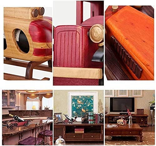 Soporte para botellas estilo auto clásico vintage de madera miniatura 5
