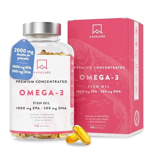 Omega 3 - Aceite de Pescado [2000 mg] AAVALABS - Alta Potencia - Destilado Molecularmente para Mayor Pureza - 800 mg EPA y 400 mg DHA/Dosis Diaria - 120 Cápsulas - Calidad Nórdica