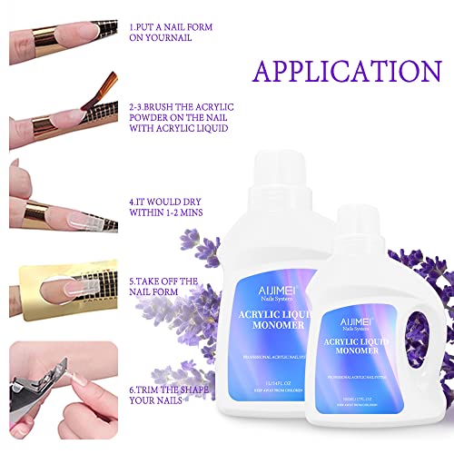 Aijimei Acrylic Monomer Acrylic Liquid Acrylic Liquid Monomer For Acrylic Powder Acrylic Nail Liquid Monomer For Acrylic Nails Acrylic For Nails Powders & Liquids Acrylic Nail Powder (34 Fl.oz/1L) #TOP5