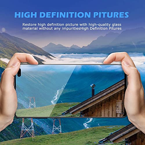 Image of STP FEEL Advanced Black Border Tempered Glass Screen Protector For Samsung Galaxy S10 Plus | Full Glue Edge to Edge Full Glue Screen Protector Guard Protector, Pack of 1