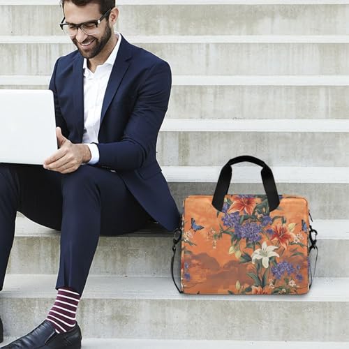 Maletín portátil para laptop 15.6" con diseño flores miniatura 3