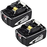 2Packs Upgraded 6.0Ah 18V BL1860B Replacement Lithium-ion Battery Compatible with Makita 18 Volt Battery with LED Indicator BL1860 BL1850 BL1840 BL1820 BL1815B LXT400 Cordless Power Tools