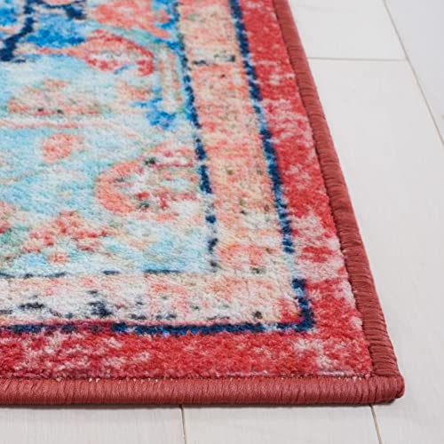 Tapete SAFAVIEH Riviera 243x122 cm Lavable Azul Claro Rojo miniatura 3