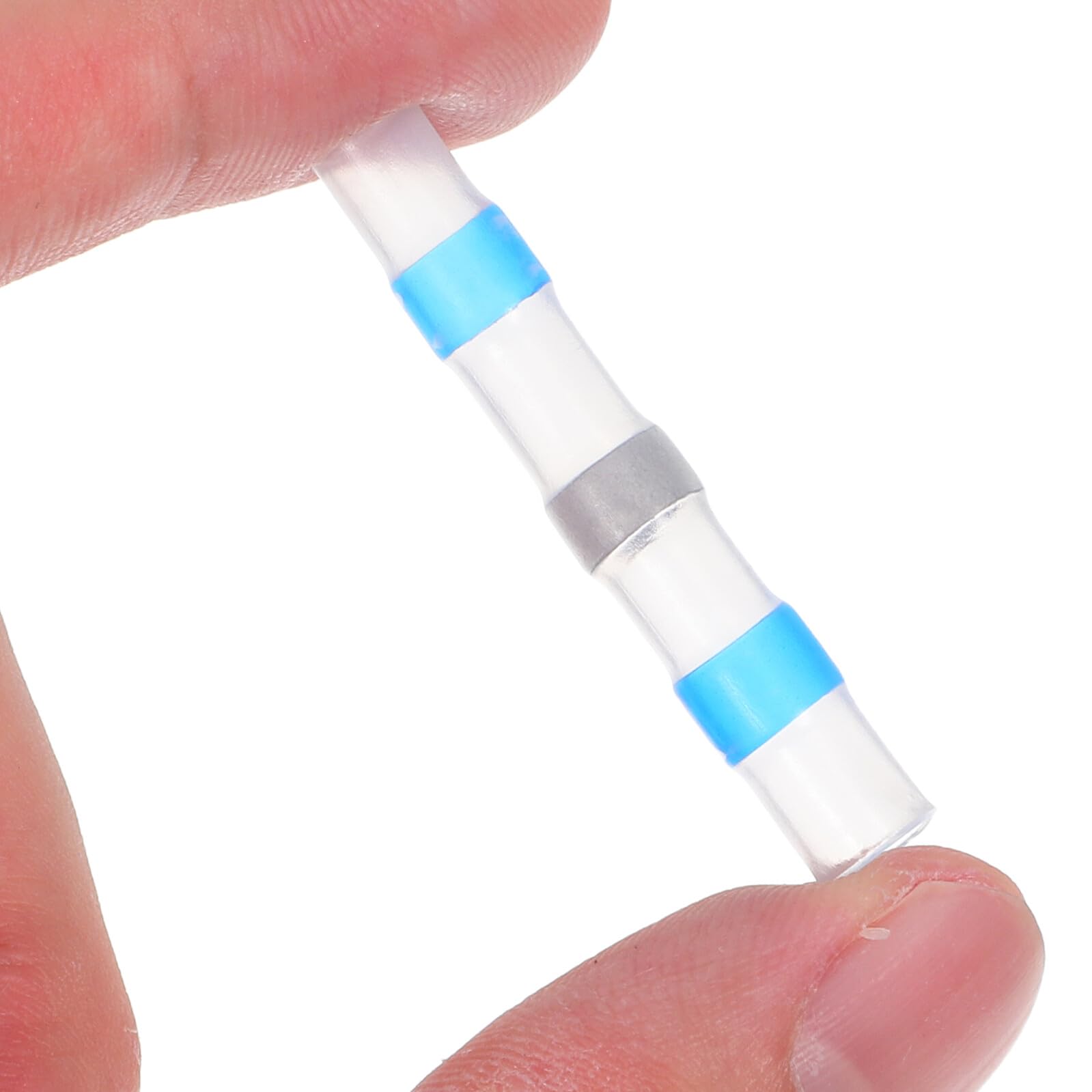 Lot de 100 Cosses à Sertir Thermorétractables Bleu Connecteurs Électriques Isolés Étanches Bornes de Câbles Automobiles et Marines Résistance Haute Température pour Câblage