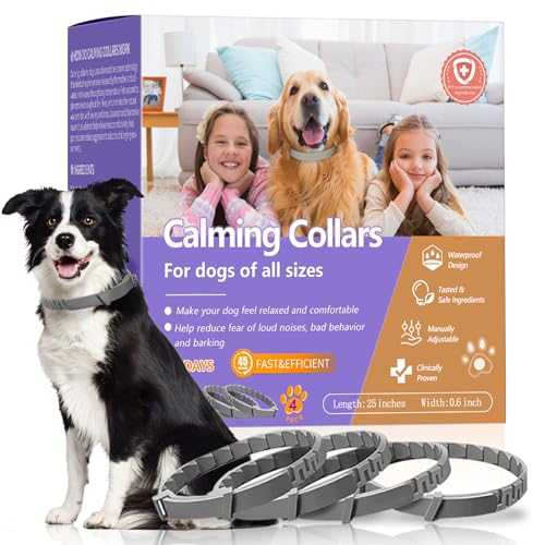4 Pack Calming Collar for Dogs with Natural Pheromone | Dog Calmi...