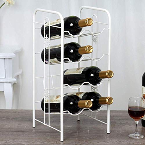 Soporte para botellas de vino montaje pared blanco miniatura 2