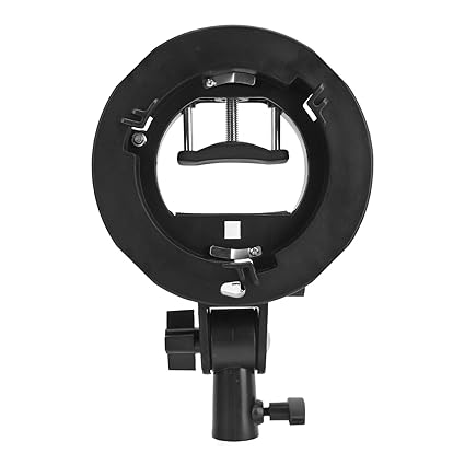 S Type Bracket Holder with Bowens Mount, S Type Bracket for Bowens Mount Holder S Type Bracket Holder for Speedlite Flash Snoot Softbox, Solid ABS Bracket Holder for Snoot Beauty Reflector Umbrella