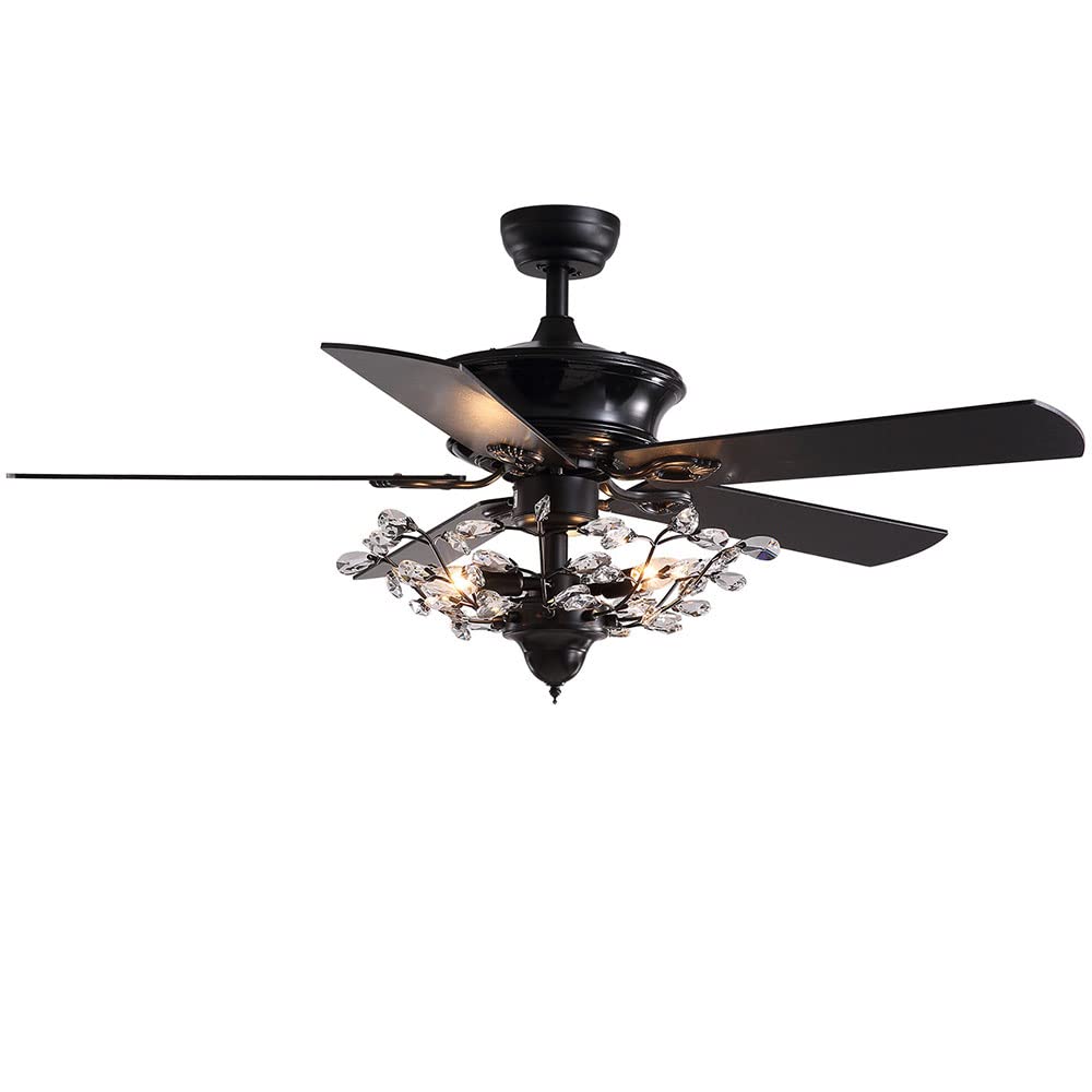 Ventilateur de plafond pour salle à manger et salon au design industriel noir
