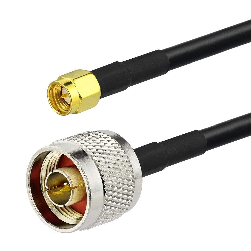 Superbat Câble coaxial RG58 N mâle vers SMA mâle - 15,2 m - Câble d'extension d'antenne WiFi pour routeur WiFi 3G/4G/5G/LTE - Antenne CB Ham Radio ADS-B