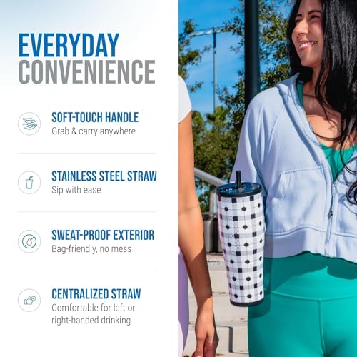 Image of Ice Shaker 40 oz Tumbler with Handle and Straw | 40oz Check Me | Cold for 30+ Hours | 2-in-1 Tumbler Shaker Bottle | Odor-Free 40 ounce Bottle for Water, Protein Shakes, Smoothies, Cocktails