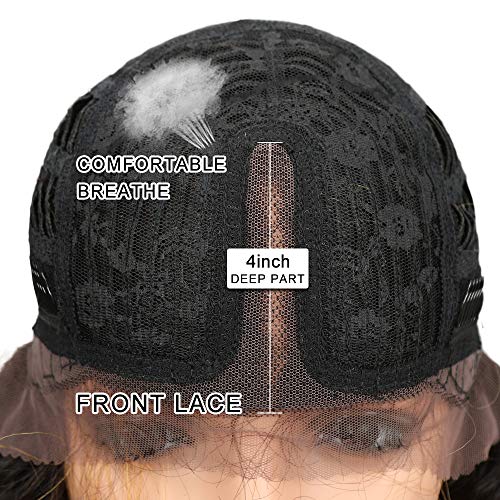 Joedir Lace Front Wigs Ombre Blonde 28'' Long Small Curly Wavy Synthetic Wigs For Black Women 130% Density Wigs(Ombre Gold Color) #TOP3