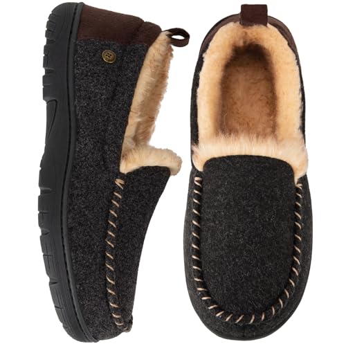 HomeTop Fuzzy Fleece Memory Foam Slippers