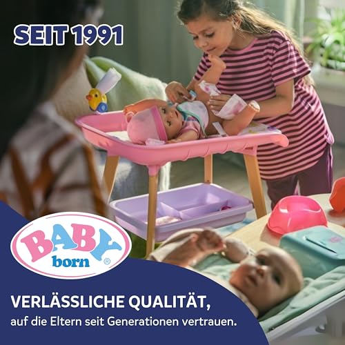 BABY born Regenbogen Bett, Puppenbett mit Regenbogenlichtern und beruhigender Einschlafmelodie inkl. Wendebettwäsche, 835999 Zapf Creation