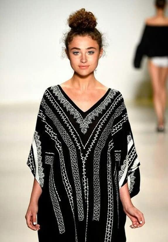 Venasha Womens Caftan Floral Print Kaftan Dress Short Sleeve Swimsuit Cover up Loungewear for Summer - Image 3