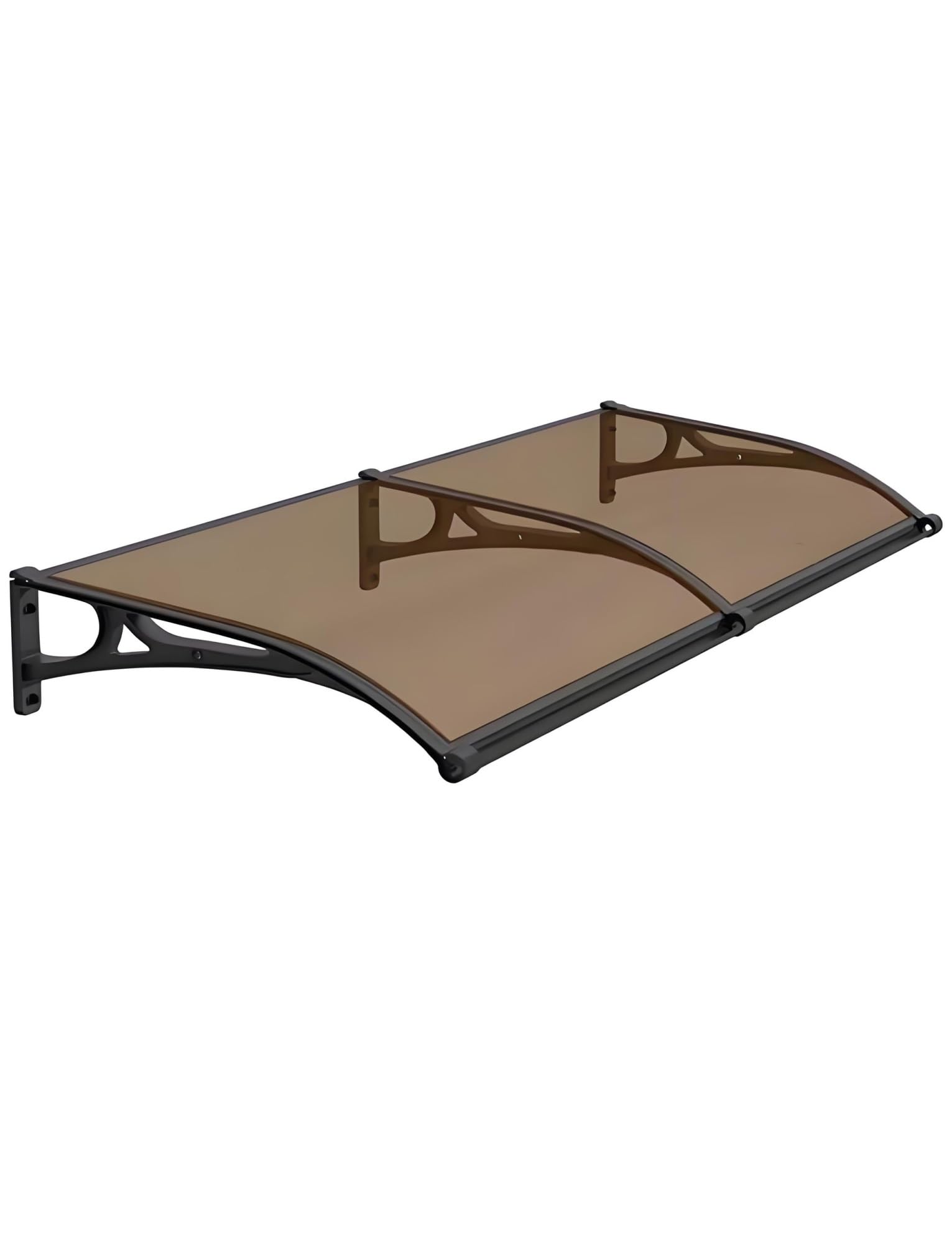 Auvent de porte polycarbonate transparent anti-UV avec supports aluminium