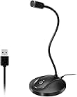 USB Desktop Microphone with Mute Button, Plug&Play Condenser, Computer, PC, Laptop, Mac, PS4 Mic LED Indicator -360 Gooseneck Design -Recording, YouTube, Gaming, Streaming (Omnidirectional-JV601)