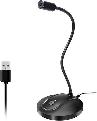 Miniatura 7 de JOUNIVO Micrófono USB para computadora con botón de silencio, condensador plug&play, escritorio, PC, portátil, Mac, micrófono PS4 - diseño de cuello