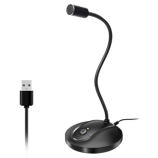 JOUNIVO 360° Adjustable Gooseneck USB Microphone