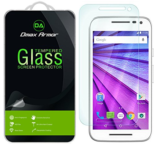 Dmax Armor Tempered Glass Round Edge Clear Screen Protector for Moto G (3rd Gen) - Retail Packaging