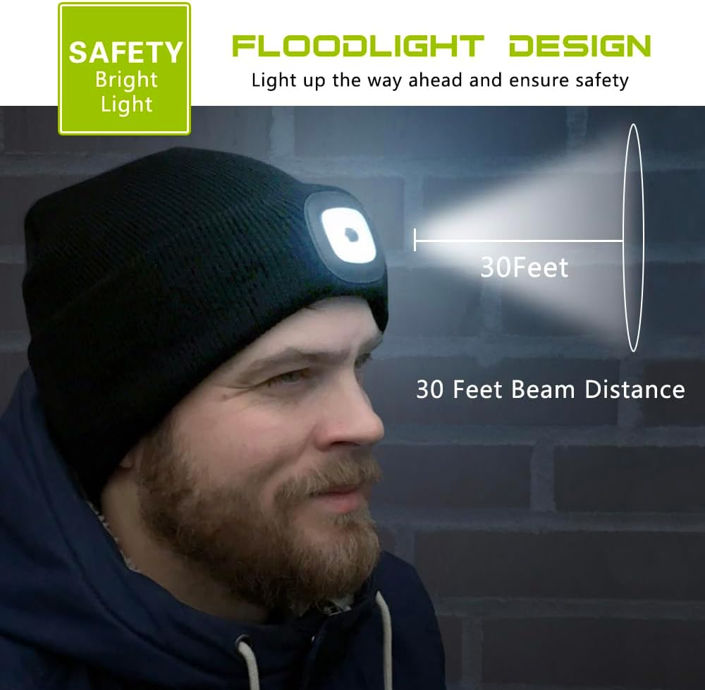 ATNKE USB Type C Rechargeable Light for LED Knit Beanie Hat, Easy Install Quick Release Replaceable Hands Free Headlamp/White Light - Image 6